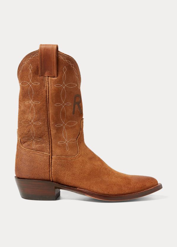 Ralph Lauren Plainview Suede Cowboy Støvler Herre Danmark (TWHOB1032)